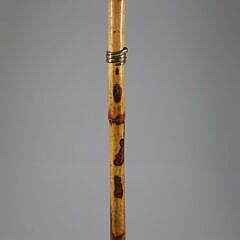 Asian Figural Carved Grip Walking Stick, 19th Century