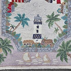 Vintage Carolina Lighthouses Hooked Rug