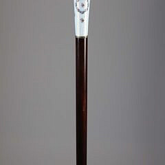 Art Deco Enamel and Agate Walking Stick