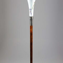 European Enamel and Silver Walking Stick, 19th Century