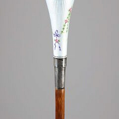 European Enamel and Silver Walking Stick, 19th Century