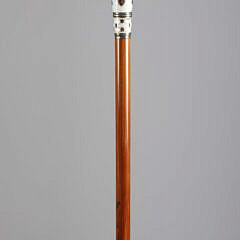 European Enamel, Rose Quartz, and Sterling Silver Walking Stick, 19th Century