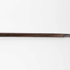 Pietra Dura Floral Inlaid Crystal and Sterling Silver Walking Stick, 19th Century