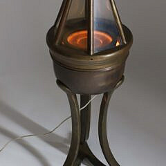 Antique Brass Ship’s Binnacle Electrified as a Lamp