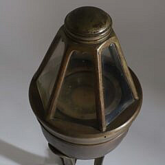 Antique Brass Ship’s Binnacle Electrified as a Lamp