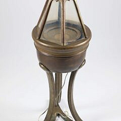Antique Brass Ship’s Binnacle Electrified as a Lamp