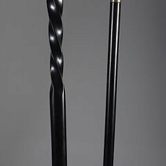 Two Whaler Made Clenched Fist Walking Sticks, 19th Century