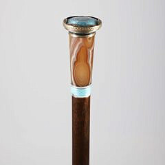 Enamel and Agate Walking Stick, 19th Century