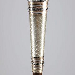 Silver Engraved Walking Stick, 19th Century