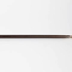 European Silver and Gold Filled Engraved Walking Stick, 19th Century
