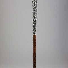 Repousse Silver and Amethyst Walking Stick, 19th Century