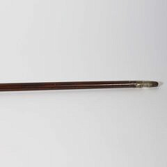 European Silver Orb with Painted Porcelain Courting Couple Walking Stick, 19th Century
