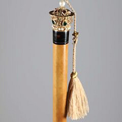 Jeweled Gilt Crown Walking Stick, 19th Century