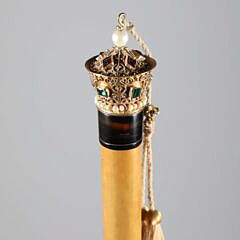 Jeweled Gilt Crown Walking Stick, 19th Century