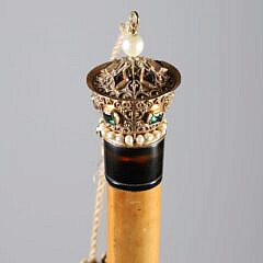Jeweled Gilt Crown Walking Stick, 19th Century