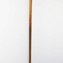 Carved Horn Officer Bust Walking Stick, 19th Century