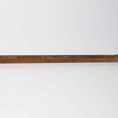 Carved Horn Officer Bust Walking Stick, 19th Century