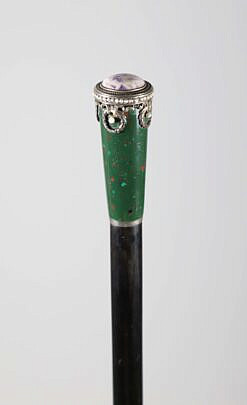 Amethyst Silver and Stone Walking Stick, 19th Century