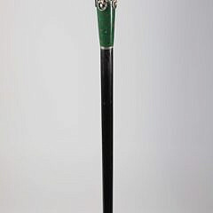 European Amethyst, Silver, and Pearl Grip Walking Stick, 19th Century