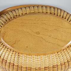 Donna Cifranic Nantucket Friendship Basket with Carved Scallop Shell on Ebony Lid