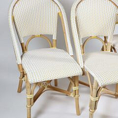 Set of Four Serena and Lily Yellow and White Cafe Chairs