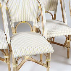 Set of Four Serena and Lily Yellow and White Cafe Chairs