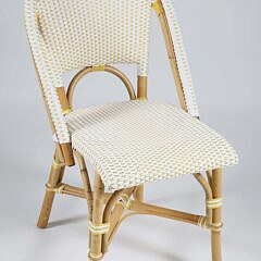 Set of Four Serena and Lily Yellow and White Cafe Chairs