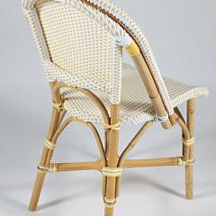 Set of Four Serena and Lily Yellow and White Cafe Chairs