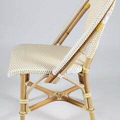 Set of Four Serena and Lily Yellow and White Cafe Chairs