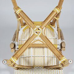 Set of Four Serena and Lily Yellow and White Cafe Chairs