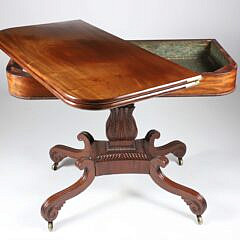 Regency Carved Mahogany Games Table, circa 1815