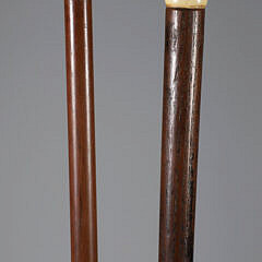 Two Whaler Made Clenched Fist Walking Sticks, 19th Century