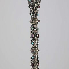 Jeweled Sterling Silver Walking Stick, 19th Century