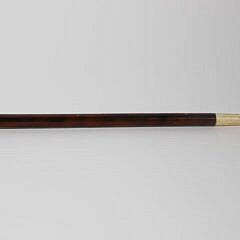 Asian Engraved Gold Filled Walking Stick, 19th Century