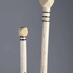 Two Whaler Made Polyhedron Walking Sticks, 19th Century