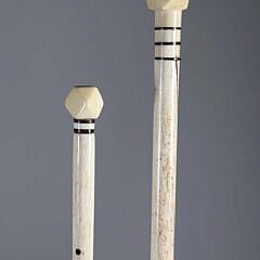 Two Whaler Made Polyhedron Walking Sticks, 19th Century