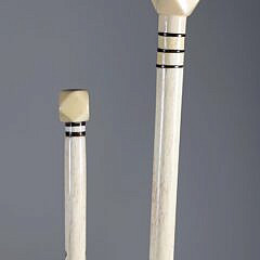 Two Whaler Made Polyhedron Walking Sticks, 19th Century