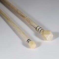Two Whaler Made Polyhedron Walking Sticks, 19th Century