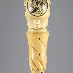 Large Japanese Erotic Grip Walking Stick, 19th Century