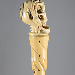 Large Japanese Erotic Grip Walking Stick, 19th Century