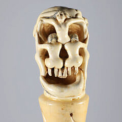 Large Japanese Erotic Grip Walking Stick, 19th Century