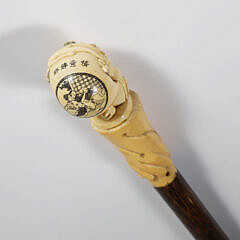 Large Japanese Erotic Grip Walking Stick, 19th Century