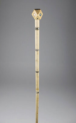 Whaler Made Polyhedron Walking Stick, 19th Century