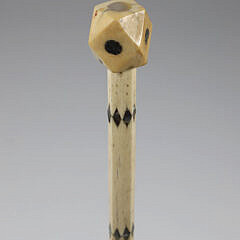 Whaler Made Polyhedron Knob Walking Stick, 19th Century