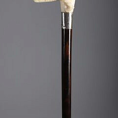 Carved Monkey With Telescope Grip Cane, 19th Century
