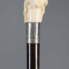 Carved Monkey With Telescope Grip Cane, 19th Century