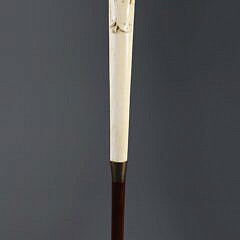Carved Woman Portrait Grip Walking Stick, 19th Century
