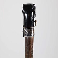 Art Deco Black Amber and Sterling Silver Walking Stick