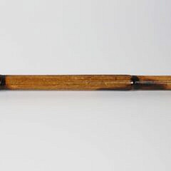 Carved Forest Grip with Child and Fawn Walking Stick, 19th Century