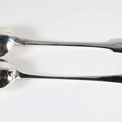 Two Georgian Sterling Silver Strainer Spoons